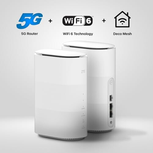 5G router with WiFi 6 technology and Deco Mesh system.