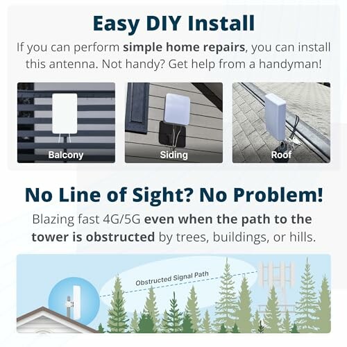 Guide for easy DIY antenna installation on balcony, siding, and roof.