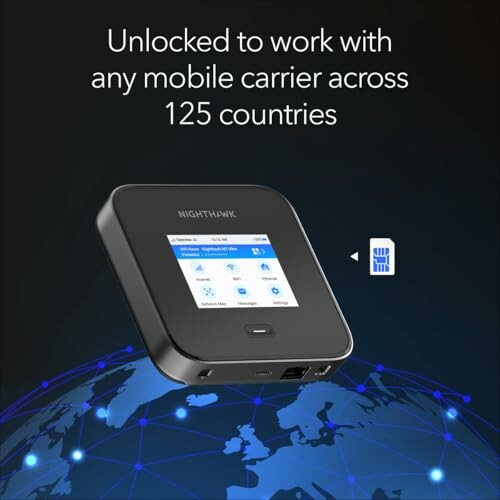 Mobile hotspot device unlocked for 125 countries.
