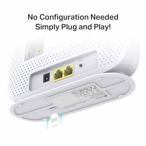 Plug and play WiFi router with SIM card slot.
