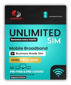 Unlimited SIM mobile broadband promotion with renewal date.