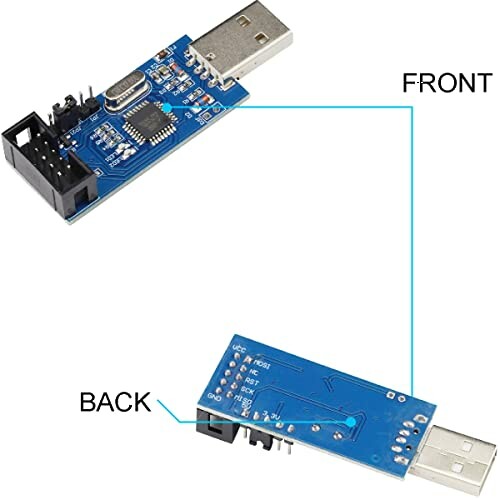 USB to TTL serial adapter showing front and back views.